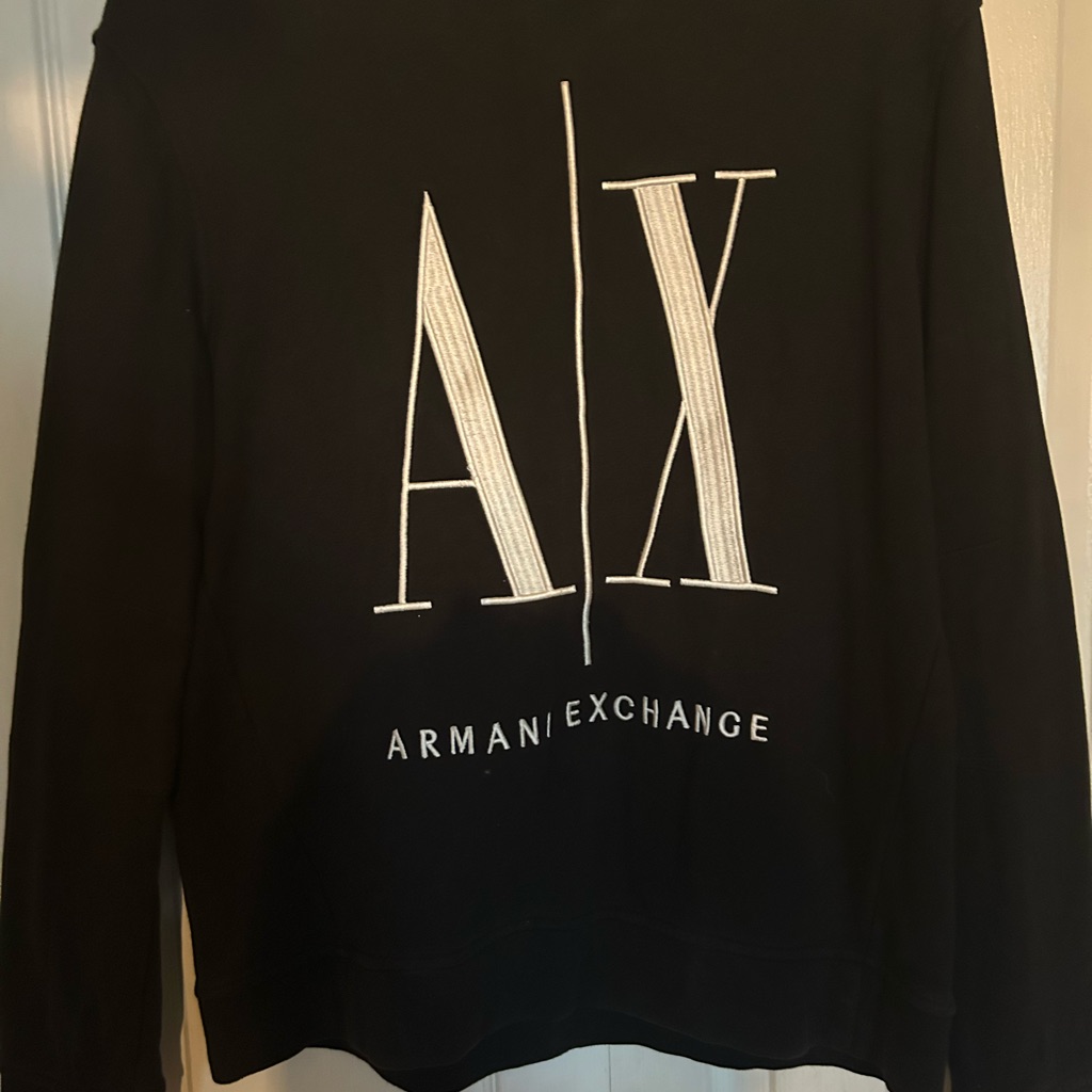 Armani Exchange Black Crewneck Sweater With Ax Branding